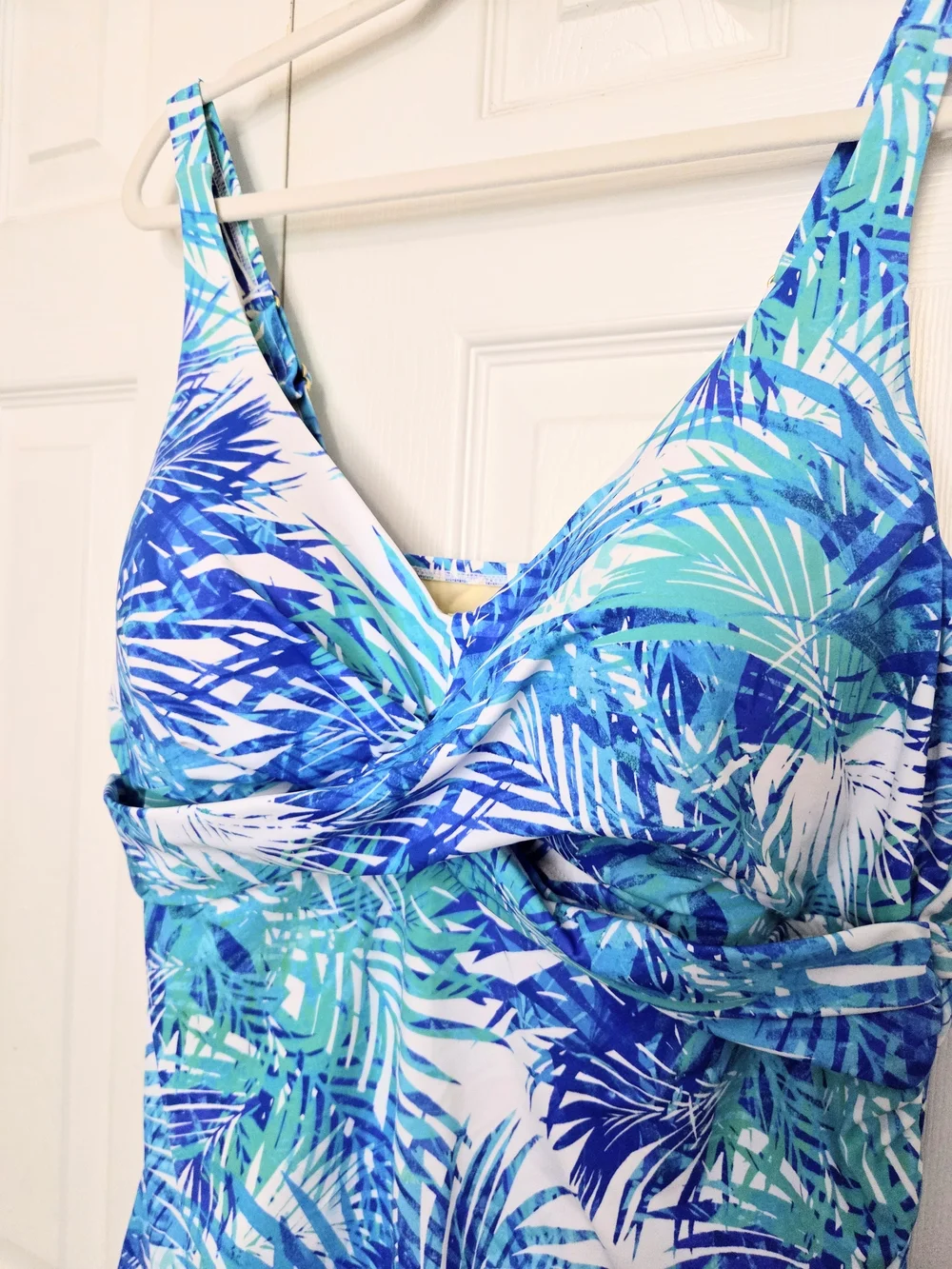 Swimsuits For All New Blue Tropical Print One-Piece Swimsuit